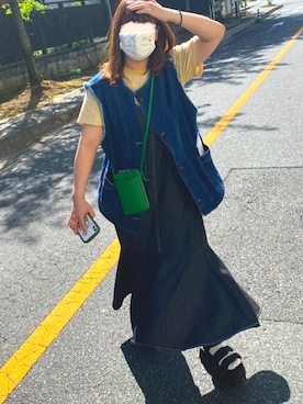「みどり」｜「アイテム（ワンピース/ドレス）」を使った、Mさん（レディース・150cm）の夏コーディネート