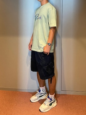 「ADER error（アーダーエラー）のアイテム（シューズ）」を使った、おがわさん（メンズ・180cm）の夏コーディネート