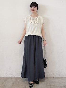 「OPAQUE.CLIP（オペークドットクリップ）のアイテム」を使った、haruさん（レディース・156cm）の夏コーディネート