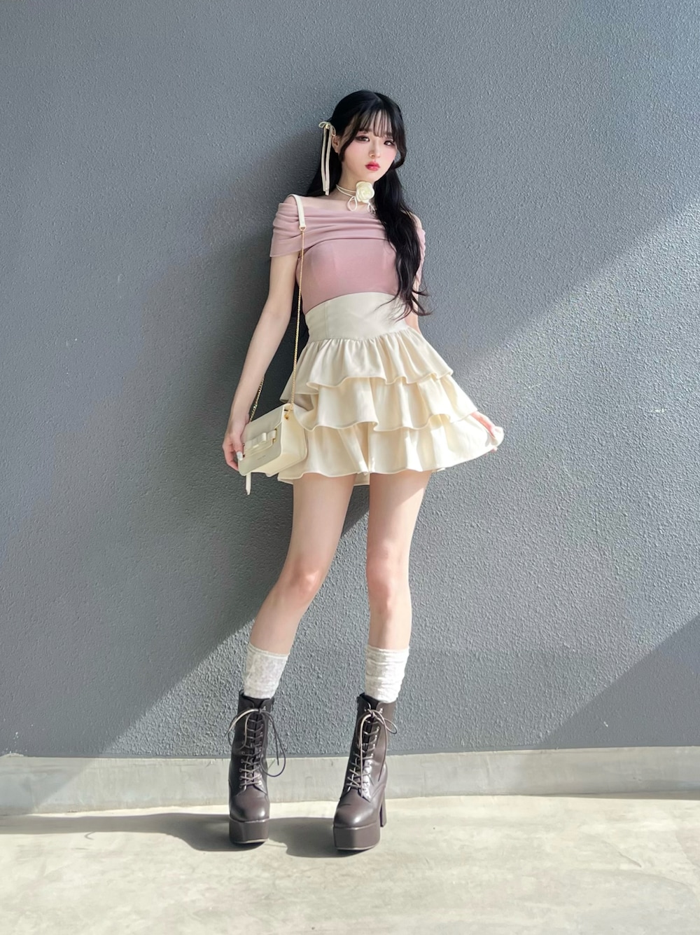 【Lovilyn】-5kg三段フリルミニスカート(パンツ) 5kg三段フリルミニスカート(パンツ)（スカート）｜Lovilyn