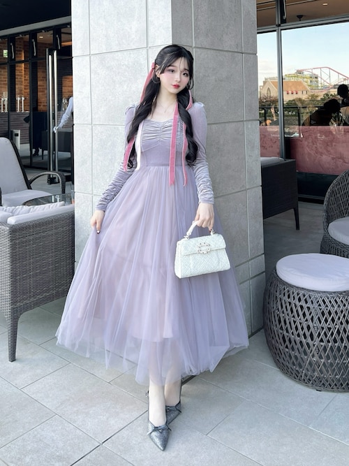 Chacott】ベロア×チュールワンピース（ワンピース）｜Chacott