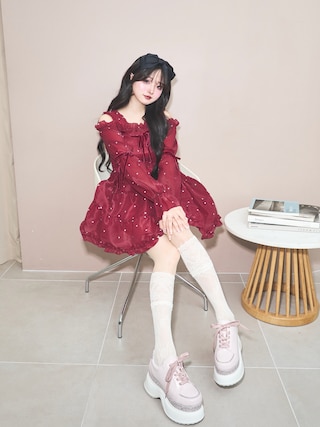 「Lovilyn(ラヴィリン)のアイドルワンピース new ver.(ワンピース)」を使った、poyoさん(レディース・161cm)の秋コーディネート