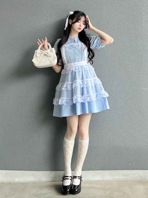 Lovilyn ワンピース 推し活チュールエプロンワンピース