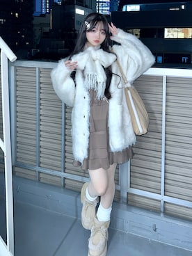 「アイテム（ワンピース/ドレス）」を使った、poyoさん（レディース・161cm）の秋コーディネート