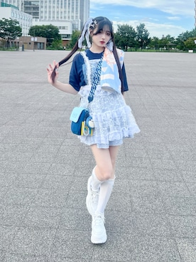 「アイテム（スカート）」を使った、poyoさん（レディース・161cm）の夏コーディネート