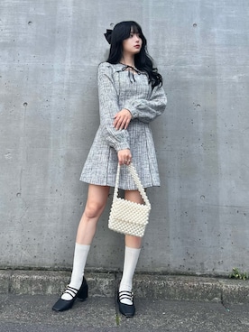 「TITTY&CO.（ティティーアンドコー）のアイテム（ワンピース/ドレス）」を使った、poyoさん（レディース・161cm）の秋コーディネート