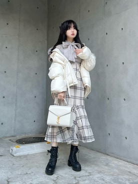 「アイテム（ジャケット/アウター）」を使った、poyoさん（レディース・161cm）の冬コーディネート