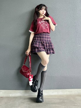 「アイテム（ローファー）」を使った、poyoさん（レディース・161cm）の夏コーディネート
