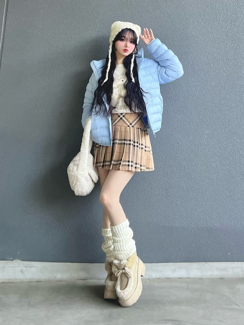 セール】【インパン付】チェック切替プリーツミニスカート（スカート  