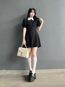 「TITTY&CO.（ティティーアンドコー）のアイテム（ワンピース/ドレス）」を使った、poyoさん（レディース・161cm）の夏コーディネート