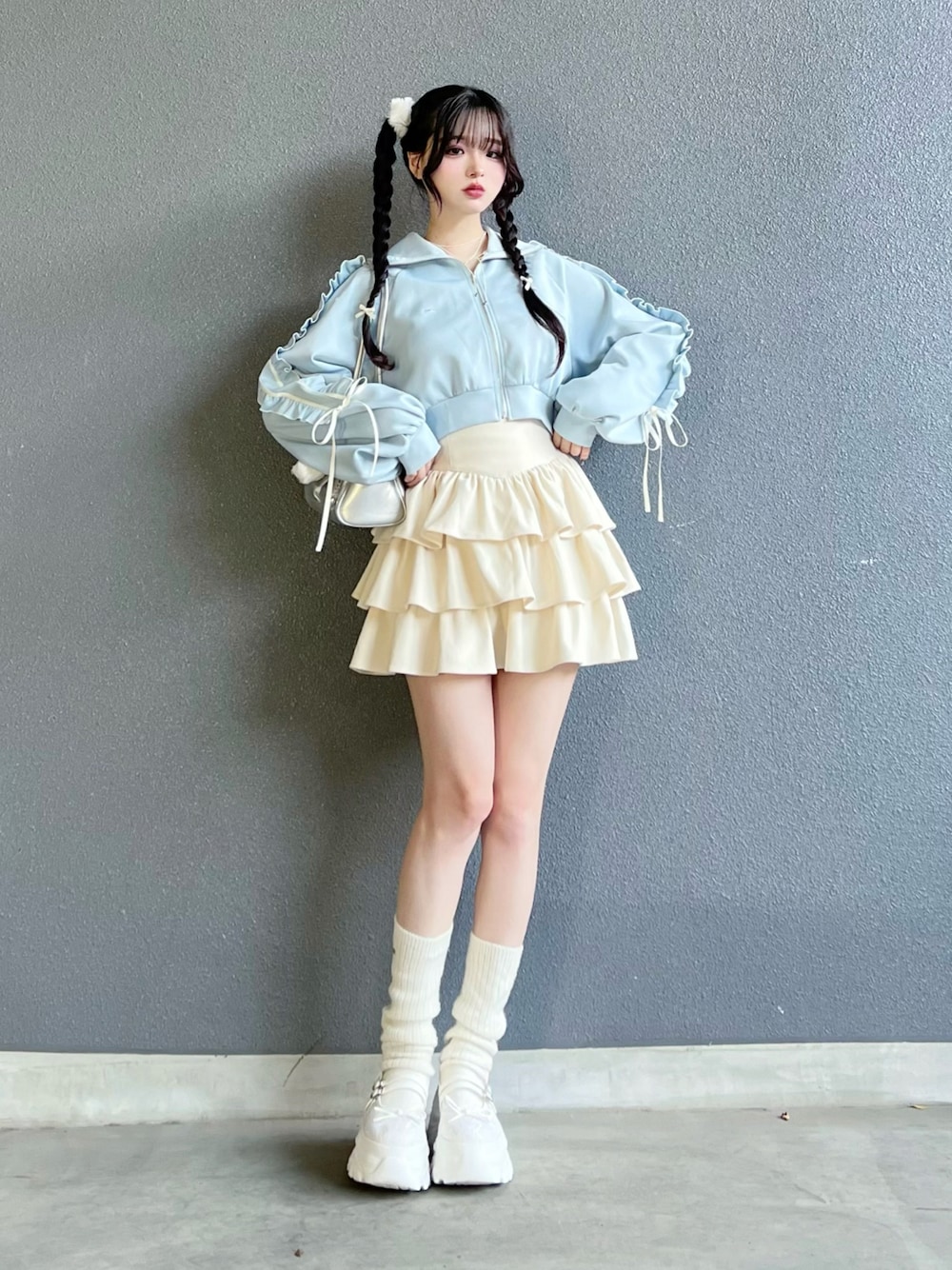 5kg三段フリルミニスカート(パンツ)を使った人気ファッション