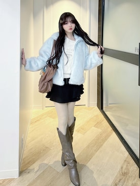 「アイテム（ボストンバッグ）」を使った、poyoさん（レディース・161cm）の秋コーディネート