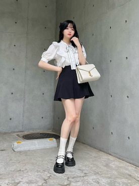 「アイテム（スカート）」を使った、poyoさん（レディース・161cm）の春コーディネート