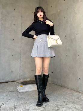 「アイテム（ブーツ）」を使った、poyoさん（レディース・161cm）の冬コーディネート