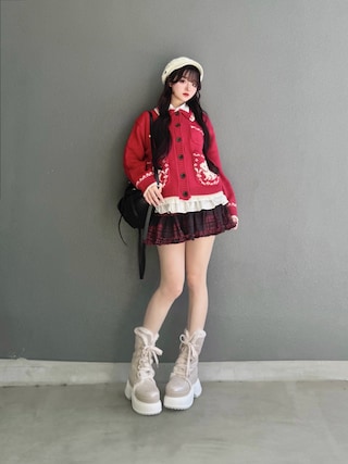 「Lovilyn(ラヴィリン)のパニエ風ティアードスカート(スカート)」を使った、poyoさん(レディース・161cm)の秋コーディネート