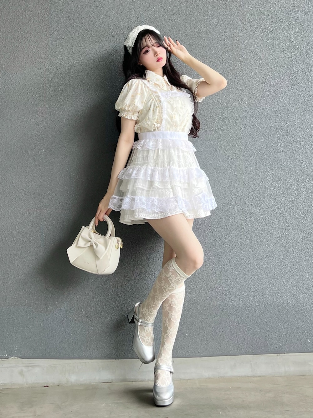 【完売品】lovilyn 推し活チュールエプロンワンピース ホワイト FREE 完売品】lovilyn 推し活チュールエプロンワンピース ホワイト