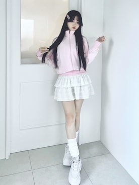 「アイテム（ジャージ）」を使った、poyoさん（レディース・161cm）の秋コーディネート