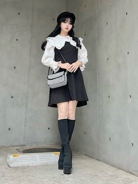「アイテム（シャツ/ブラウス）」を使った、poyoさん（レディース・161cm）の冬コーディネート