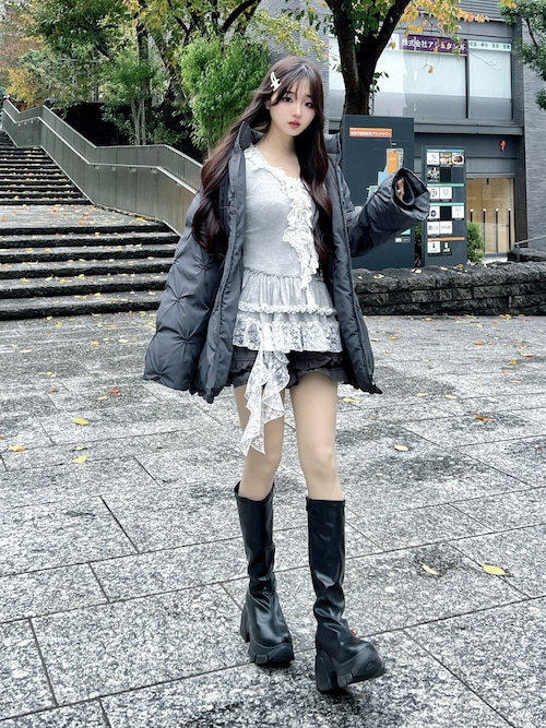 ティアードフリルカットソープルオーバー（Tシャツ/カットソー