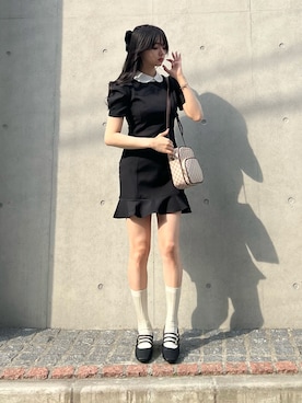 「アイテム（ワンピース/ドレス）」を使った、poyoさん（レディース・161cm）の春コーディネート