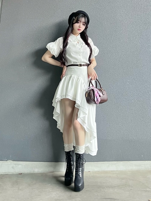 【Yumi 】Lovilyn 涙あきなで肩ブラウス Lovilyn ブラウス シャツ 涙あきなで肩ブラウス レディース