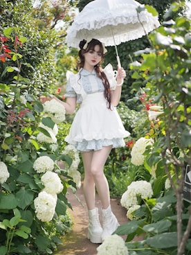 「Lovilyn（ラヴィリン）のアイテム」を使った、poyoさん（レディース・161cm）の夏コーディネート