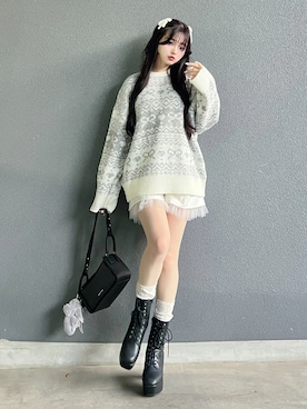 「アイテム（パンツ）」を使った、poyoさん（レディース・161cm）の秋コーディネート