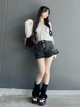 「アイテム（パンツ）」を使った、poyoさん（レディース・161cm）の秋コーディネート