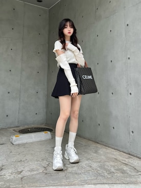「アイテム（ニット/セーター）」を使った、poyoさん（レディース・161cm）の春コーディネート