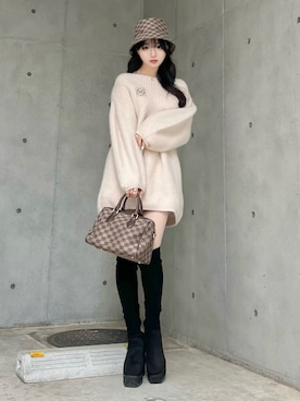 「アイテム（ワンピース/ドレス）」を使った、poyoさん（レディース・161cm）の冬コーディネート