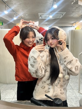 「アイテム（イヤーマフ）」を使った、poyoさん（レディース・161cm）の冬コーディネート