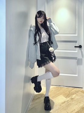 「アイテム（ローファー）」を使った、poyoさん（レディース・161cm）の秋コーディネート