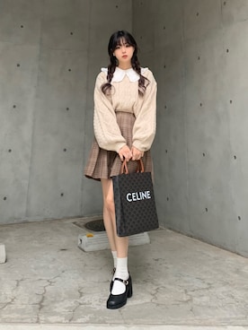「アプレジュール」｜「アイテム（ニット/セーター）」を使った、poyoさん（レディース・161cm）の秋コーディネート
