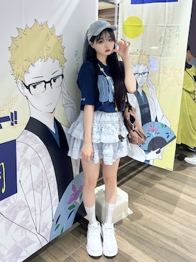 「アイテム（ボストンバッグ）」を使った、poyoさん（レディース・161cm）の夏コーディネート