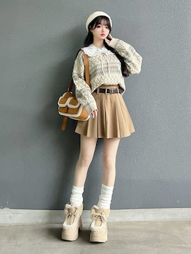 「アイテム（トップス）」を使った、poyoさん（レディース・161cm）の秋コーディネート