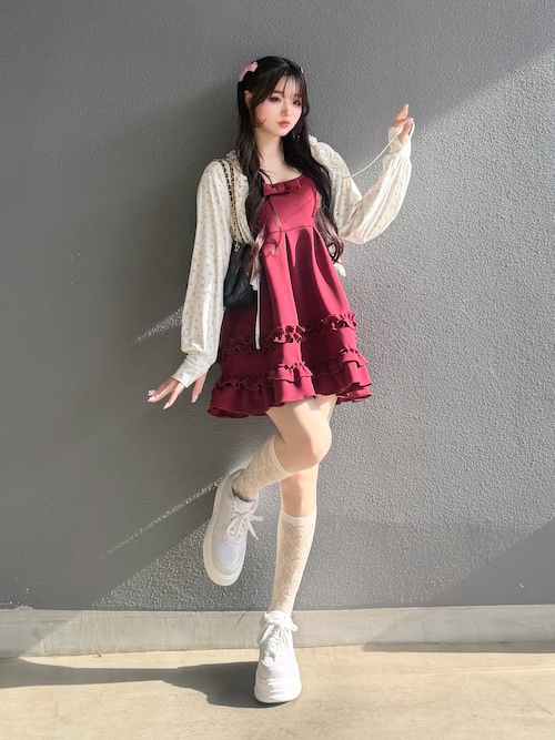 Lovilyn ワンピース ドーリーフリルジャンパースカート : ZOZOTOWN