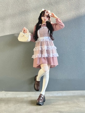 「アイテム（ワンピース）」を使った、poyoさん（レディース・161cm）の秋コーディネート