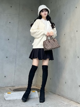 「フェミニン」｜poyoさん（レディース・161cm）の冬コーディネート