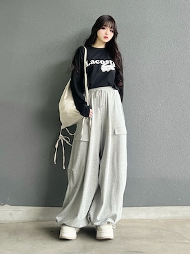 「アイテム（Tシャツ/カットソー）」を使った、poyoさん（レディース・161cm）の秋コーディネート