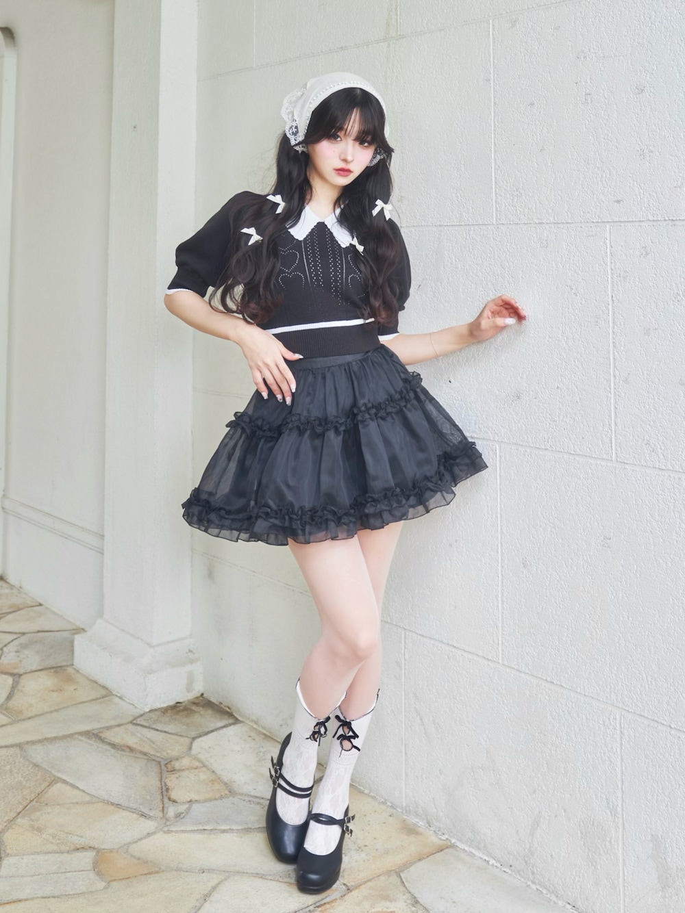 パンプスを使った「ガーリー」の人気ファッションコーディネート