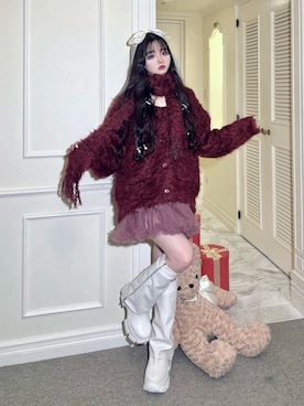 「アイテム（トップス）」を使った、poyoさん（レディース・161cm）の秋コーディネート