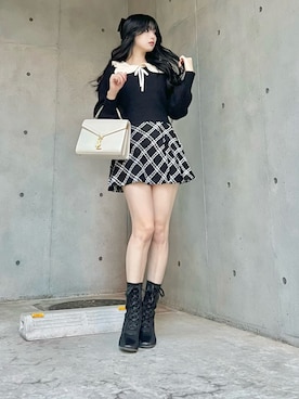 「アイテム（スカート）」を使った、poyoさん（レディース・161cm）の秋コーディネート