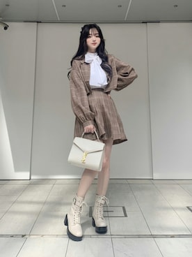 「apres jour（アプレジュール）のアイテム（ジャケット/アウター）」を使った、poyoさん（レディース・161cm）の秋コーディネート