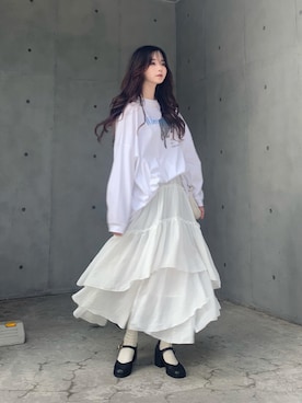 「アイテム（Tシャツ/カットソー）」を使った、poyoさん（レディース・161cm）の夏コーディネート