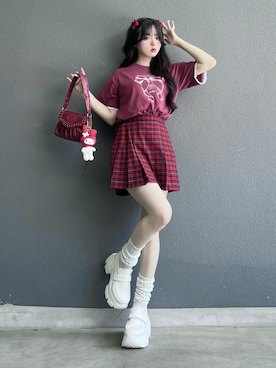 「MOUSSY（マウジー）のアイテム」を使った、poyoさん（レディース・161cm）の夏コーディネート