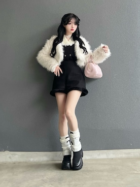 「アイテム（パンツ）」を使った、poyoさん（レディース・161cm）の冬コーディネート