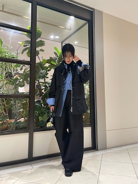 「アイテム（その他アウター、ブラック系）」を使った、*☆Ayumy＊さん（レディース・161cm）の秋コーディネート