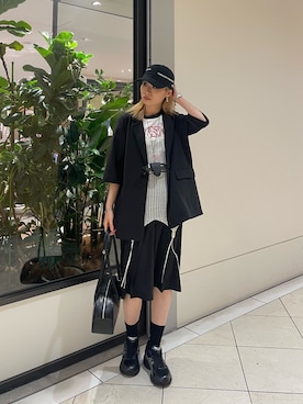 「GANNI（ガニー）のアイテム」を使った、z a w aさん（レディース・161cm）の春コーディネート