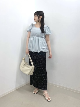 「A part by（アパートバイ）のプリーツイージータイトスカート2（スカート、その他）」を使った、かほちさん（レディース・149cm）の夏コーディネート
