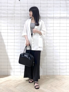 「女子会」｜「アイテム（ジャケット/アウター）」を使った、かほちさん（レディース・149cm）の夏コーディネート